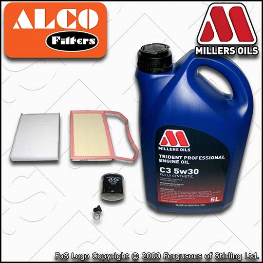 SERVICE KIT for SEAT MII 1.0 OIL AIR CABIN FILTERS +C3 5w30 OIL (2011-2019)