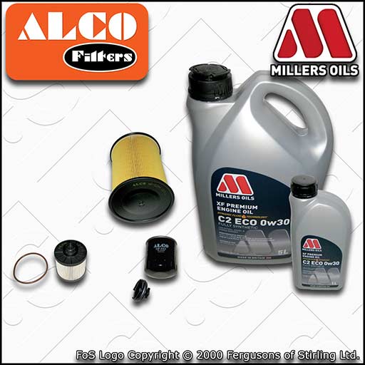 SERVICE KIT for FORD KUGA 2.0 TDCI OIL AIR FUEL FILTERS +C2 ECO OIL (2014-2019)