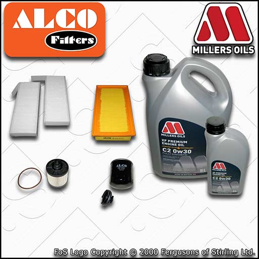 SERVICE KIT for PEUGEOT 308 2.0 BLUEHDI OIL AIR FUEL CABIN FILTER +OIL 2013-2021