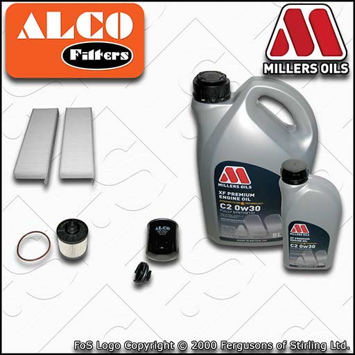 SERVICE KIT for DS DS7 2L BLUEHDI OIL FUEL CABIN FILTERS with C2 OIL (2017-2020)