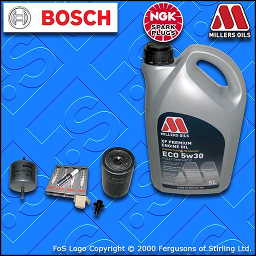 SERVICE KIT for FORD PUMA 1.6 1.7 OIL FUEL FILTERS PLUGS +XF ECO OIL (1997-2002)