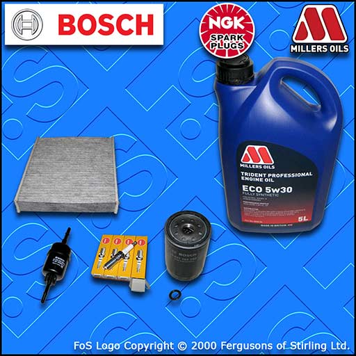 SERVICE KIT for FORD FIESTA MK6 1.6 16V OIL FUEL CABIN FILTERS PLUGS +OIL 02-06