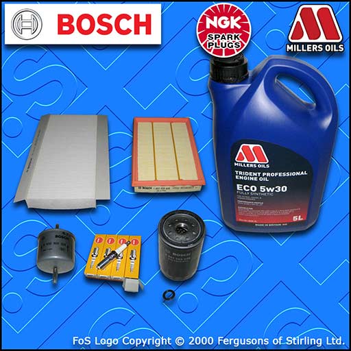 SERVICE KIT FORD FIESTA MK4 MK5 1.6 16V OIL AIR FUEL CABIN FILTERS PLUGS +LL OIL