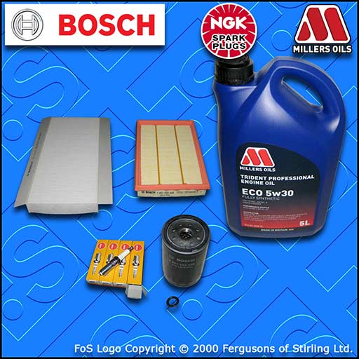 SERVICE KIT FORD FIESTA MK4 MK5 1.6 16V OIL AIR CABIN FILTERS PLUGS +OIL (96-02)