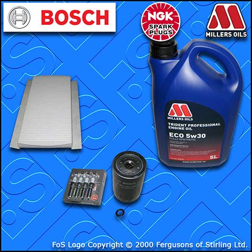 SERVICE KIT for FORD FOCUS MK1 ST170 OIL CABIN FILTERS PLUGS +5L OIL (2002-2004)