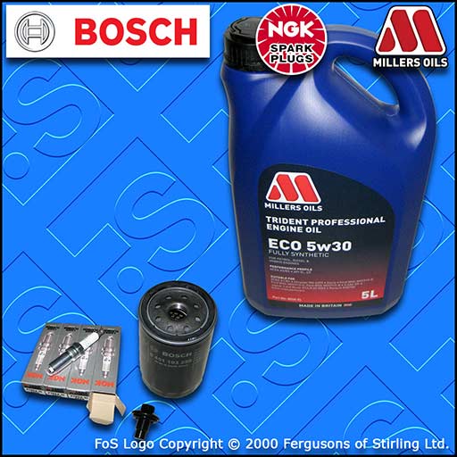 SERVICE KIT for FORD PUMA 1.6 1.7 OIL FILTER SPARK PLUGS +LL OIL (1997-2002)