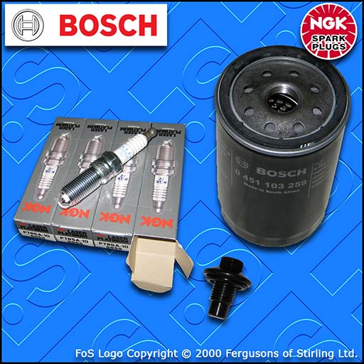 SERVICE KIT for FORD PUMA 1.6 1.7 BOSCH OIL FILTER NGK SPARK PLUGS (1997-2002)