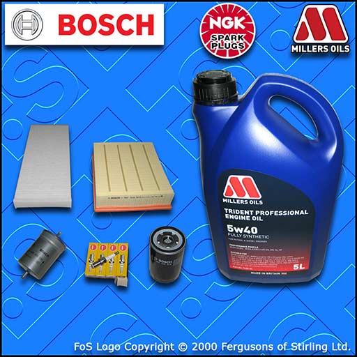 SERVICE KIT AUDI A4 (B5) 1.6 8V OIL AIR FUEL CABIN FILTER PLUGS +OIL (1995-2001)