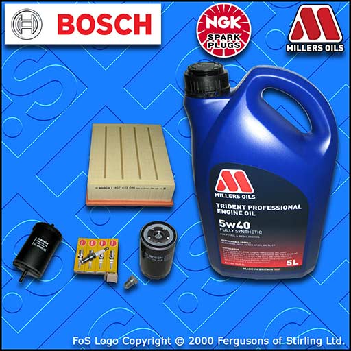 SERVICE KIT AUDI A4 (B6/B7) 1.6 8V OIL AIR FUEL FILTER PLUGS +OIL (2000-2008)