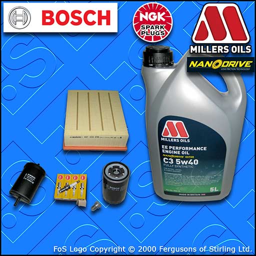 SERVICE KIT AUDI A4 (B6/B7) 1.6 8V OIL AIR FUEL FILTER PLUGS +EE OIL (2000-2008)