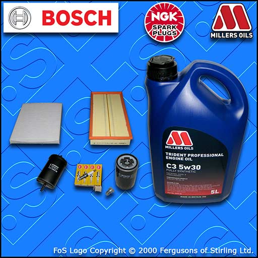 SERVICE KIT for SEAT LEON (1M) 1.6 8V OIL AIR FUEL CABIN FILTER PLUGS +OIL 99-06