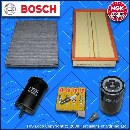 SERVICE KIT VW NEW BEETLE 2.0 8V AEG APK AQY OIL AIR FUEL CABIN FILTERS PLUGS