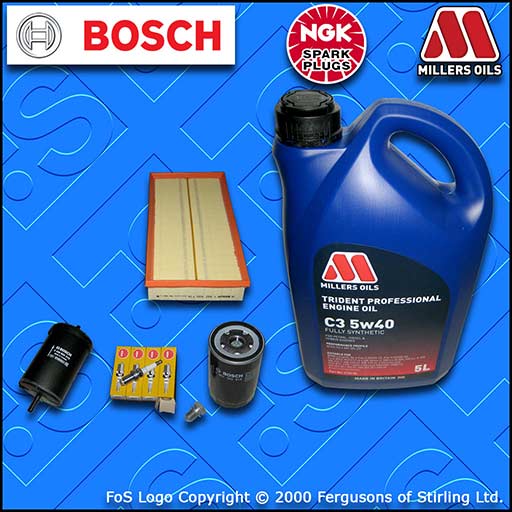 SERVICE KIT for VW NEW BEETLE 2.0 8V AEG APK AQY OIL AIR FUEL FILTERS PLUGS +OIL