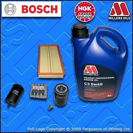SERVICE KIT for VW NEW BEETLE 2.0 8V AZG AZJ BER OIL AIR FUEL FILTERS PLUGS +OIL