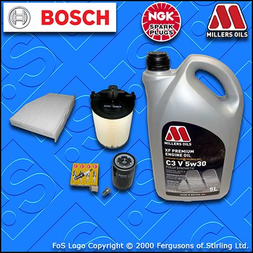 SERVICE KIT VW GOLF MK6 (5K) 1.6 BSE BSF OIL AIR CABIN FILTER PLUGS +OIL (08-13)