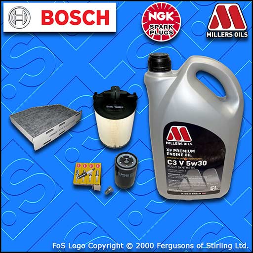 SERVICE KIT VW GOLF MK6 (5K) 1.6 BSE BSF OIL AIR CABIN FILTER PLUGS +OIL (08-13)