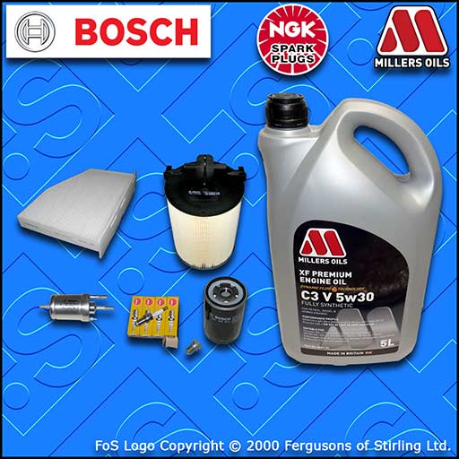 SERVICE KIT VW GOLF MK6 1.6 BSE BSF OIL AIR FUEL CABIN FILTER PLUGS +OIL (08-13)