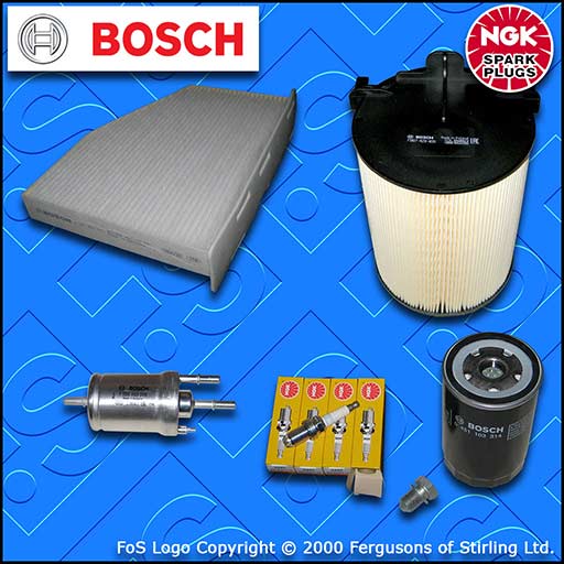 SERVICE KIT VW GOLF MK6 1.6 BSE BSF OIL AIR FUEL CABIN FILTERS PLUGS (2008-2013)