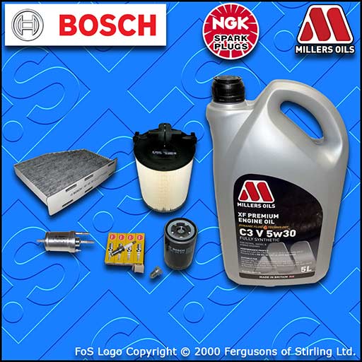 SERVICE KIT VW GOLF MK6 1.6 BSE BSF OIL AIR FUEL CABIN FILTER PLUGS +OIL (08-13)