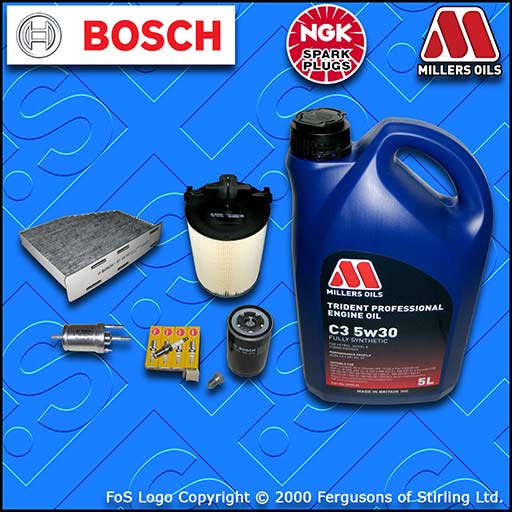 SERVICE KIT VW GOLF MK6 1.6 BSE BSF OIL AIR FUEL CABIN FILTER PLUGS +OIL (08-13)