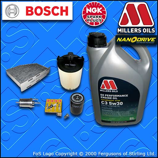 SERVICE KIT VW GOLF MK6 1.6 BSE BSF OIL AIR FUEL CABIN FILTER PLUGS +OIL (08-13)