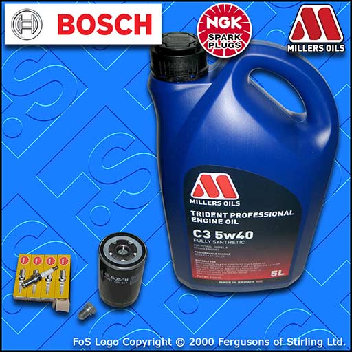 SERVICE KIT for VW NEW BEETLE 2.0 8V AEG APK AQY OIL FILTER PLUGS +OIL 1998-2010