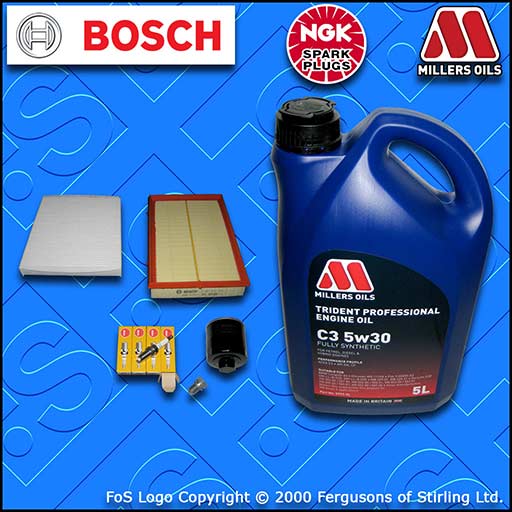 SERVICE KIT VW POLO (9N) 1.4 16V BKY OIL AIR CABIN FILTER PLUGS +OIL (2004-2009)