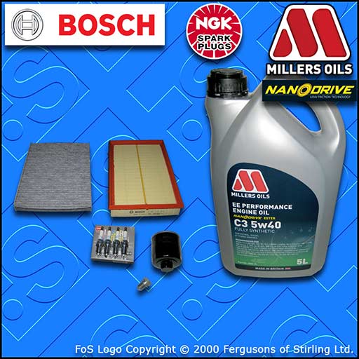 SERVICE KIT VW GOLF MK4 1J 1.6 16V AZD BCB OIL AIR CABIN FILTER PLUGS +OIL 00-05