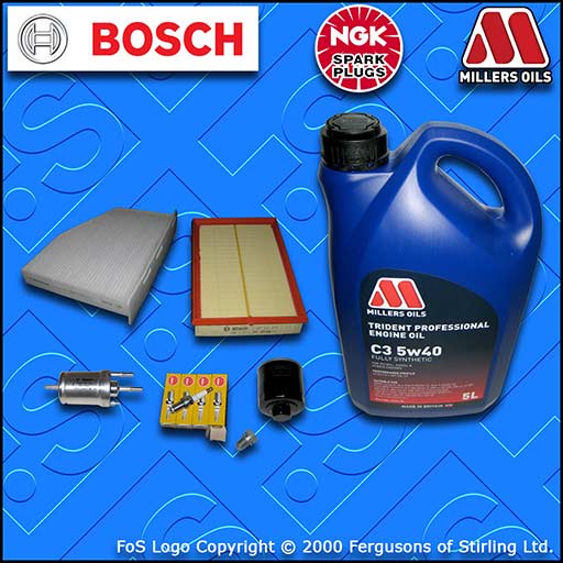 SERVICE KIT VW GOLF MK5 1K 1.4 16V BCA OIL AIR FUEL CABIN FILTER PLUGS+OIL 05-06