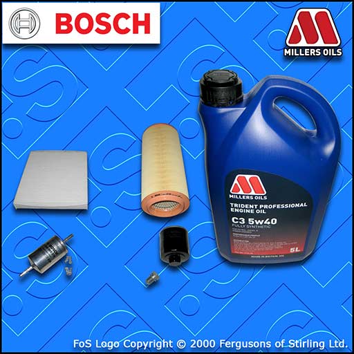 SERVICE KIT for AUDI A2 1.6 FSI OIL AIR FUEL CABIN FILTERS +5w40 OIL (2002-2006)