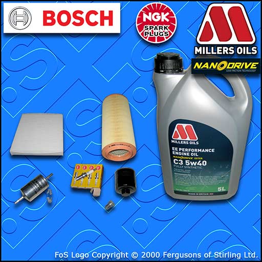 SERVICE KIT for AUDI A2 1.6 FSI OIL AIR FUEL CABIN FILTER PLUGS +OIL (2002-2006)