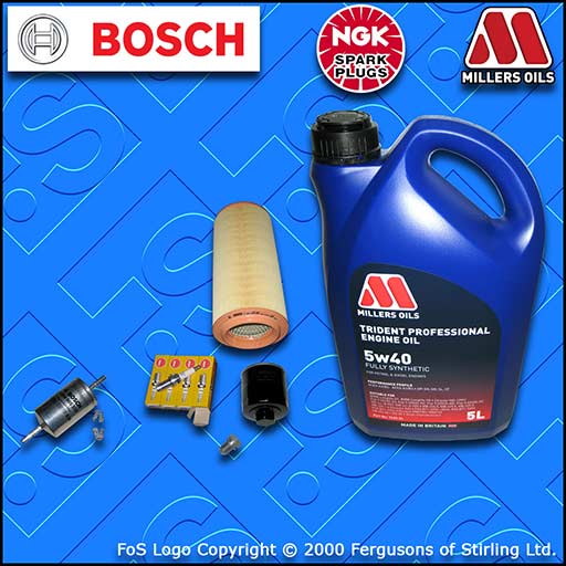 SERVICE KIT for AUDI A2 1.6 FSI OIL AIR FUEL FILTERS PLUGS +5w40 OIL (2002-2006)