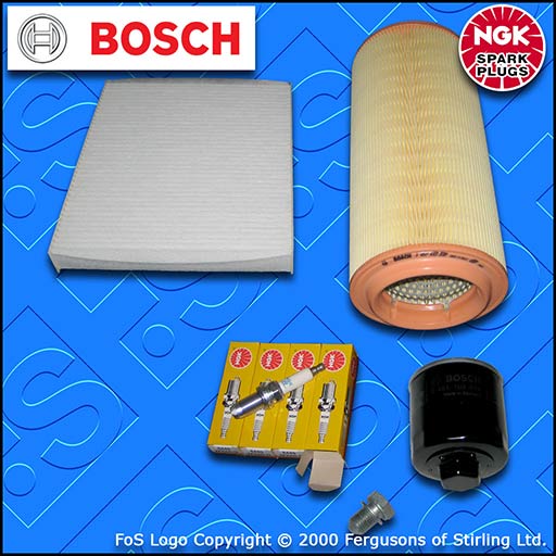 SERVICE KIT for AUDI A2 1.6 FSI OIL AIR CABIN FILTER NGK SPARK PLUGS (2002-2006)