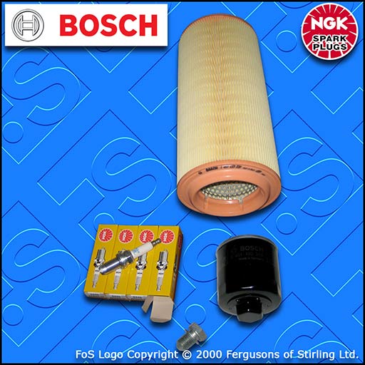 SERVICE KIT for AUDI A2 1.6 FSI BOSCH OIL AIR FILTER NGK SPARK PLUGS (2002-2006)