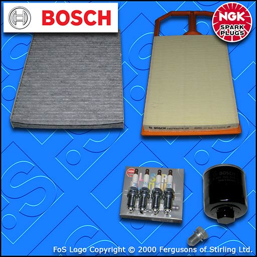 SERVICE KIT for VW NEW BEETLE 1.4 16V BCA OIL AIR CABIN FILTER PLUGS (2001-2010)