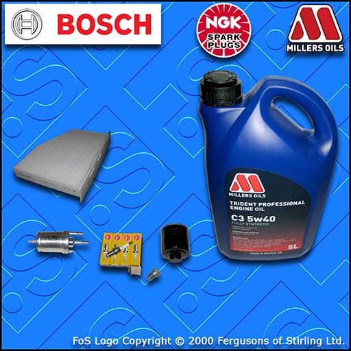 SERVICE KIT VW GOLF MK5 1K 1.4 16V BCA OIL FUEL CABIN FILTER PLUGS+OIL 2005-2006