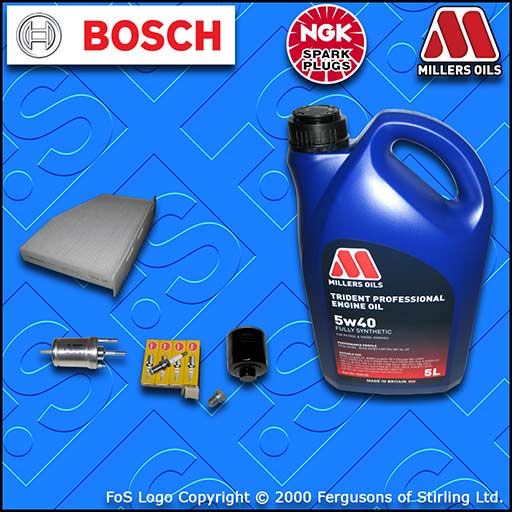 SERVICE KIT VW GOLF MK5 1K 1.4 16V BCA OIL FUEL CABIN FILTER PLUGS+OIL 2005-2006