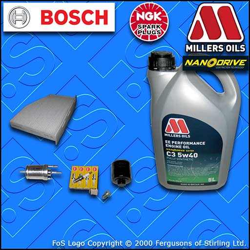 SERVICE KIT VW GOLF MK5 1K 1.4 16V BCA OIL FUEL CABIN FILTER PLUGS+OIL 2005-2006