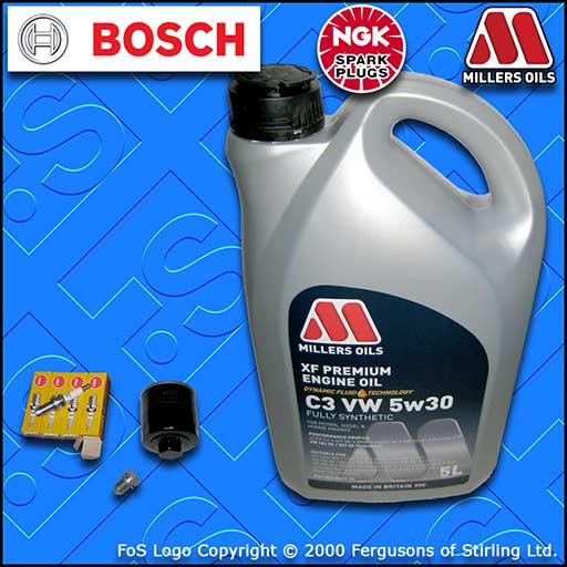 SERVICE KIT for AUDI A2 1.6 FSI OIL FILTER PLUGS +5w30 APPROVED OIL (2002-2006)