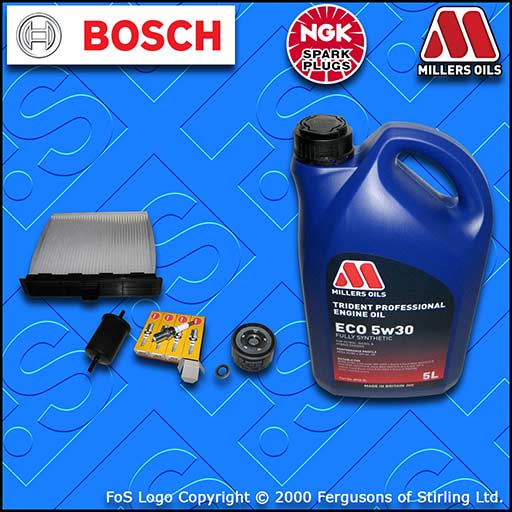 SERVICE KIT for RENAULT SCENIC II 1.4 OIL FUEL CABIN FILTER PLUGS +OIL 2003-2009