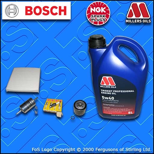 SERVICE KIT for ZAFIRA A 1.6 16V X16XEL AC=BEHR OIL FUEL CABIN FILTER PLUGS +OIL