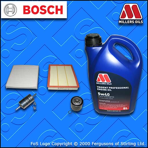 SERVICE KIT VAUXHALL ZAFIRA A 1.6 Z16XE AC=BEHR OIL AIR FUEL CABIN FILTERS +OIL