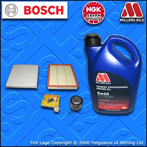 SERVICE KIT VAUXHALL ZAFIRA A 1.6 Z16XE AC=BEHR OIL AIR CABIN FILTER PLUGS +OIL