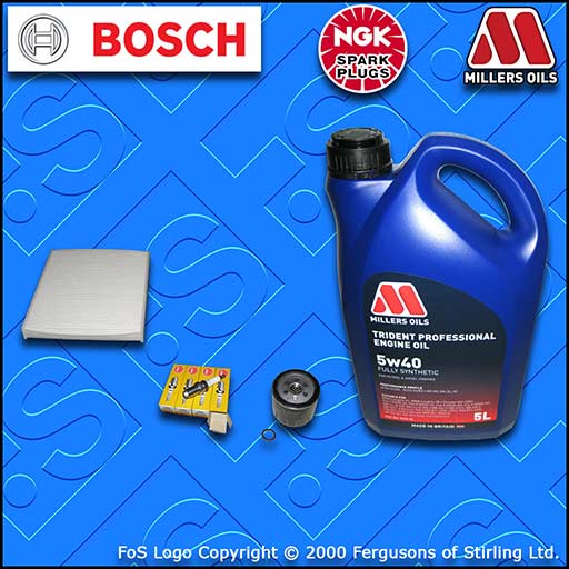 SERVICE KIT for VAUXHALL ZAFIRA A 1.6 X16XEL AC=BEHR OIL CABIN FILTER PLUGS +OIL