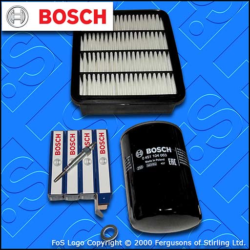 SERVICE KIT for FORD RANGER 2.5 TD BOSCH OIL AIR FILTERS GLOW PLUGS (1999-2006)