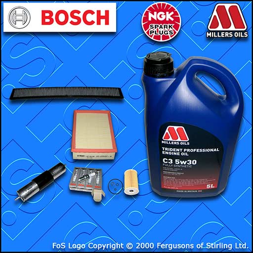 SERVICE KIT BMW 3 SERIES E46 318I M43 OIL AIR FUEL CABIN FILTER PLUGS +OIL 98-01