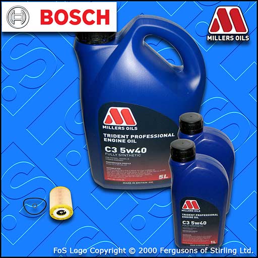 SERVICE KIT for BMW 5 SERIES (E39) 525D OIL FILTER +5w40 LL OIL (2000-2004)