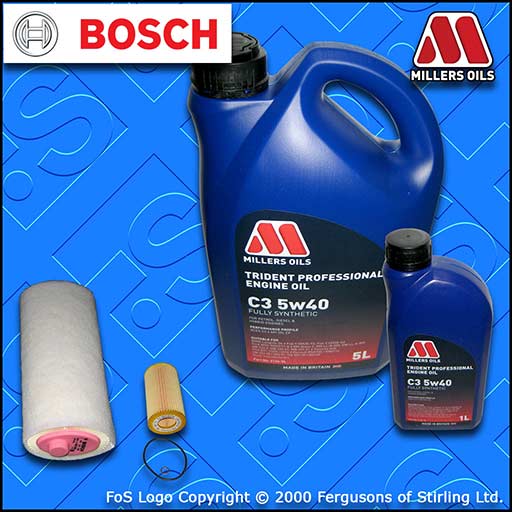 SERVICE KIT for BMW 5 SERIES (E39) 520D OIL AIR FILTERS +5w40 LL OIL (2000-2003)