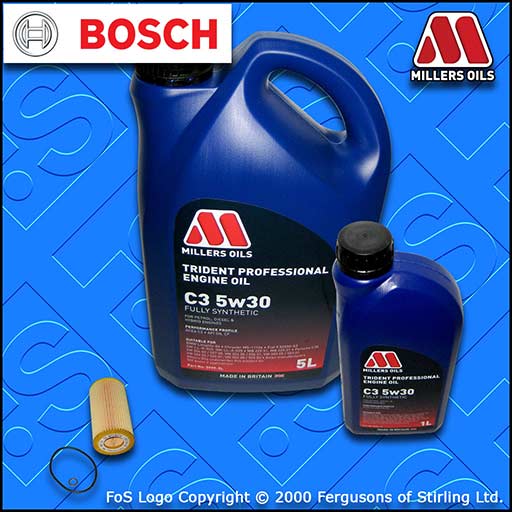 SERVICE KIT for BMW 5 SERIES (E39) 520D OIL FILTER +5w30 LL OIL (2000-2003)