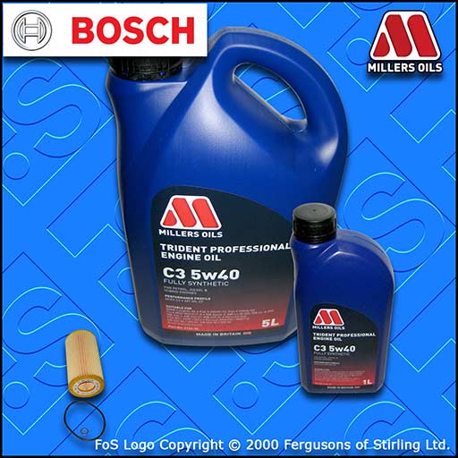 SERVICE KIT for BMW 5 SERIES (E39) 520D OIL FILTER +5w40 LL OIL (2000-2003)